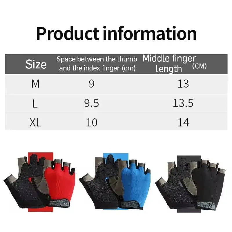 Unisex Sports Half Finger Gloves for Outdoor Cycling And Mountaineering Breathable Shock Absorbent Non-Slip Fitness Gloves