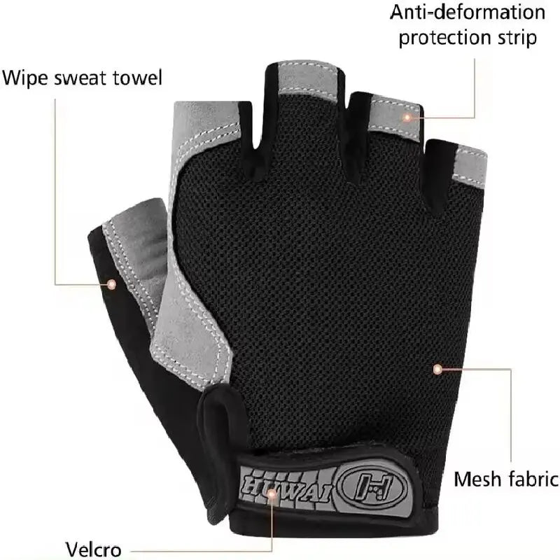 Unisex Sports Half Finger Gloves for Outdoor Cycling And Mountaineering Breathable Shock Absorbent Non-Slip Fitness Gloves
