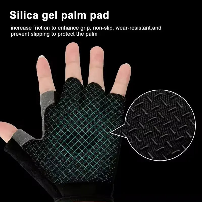 Unisex Sports Half Finger Gloves for Outdoor Cycling And Mountaineering Breathable Shock Absorbent Non-Slip Fitness Gloves